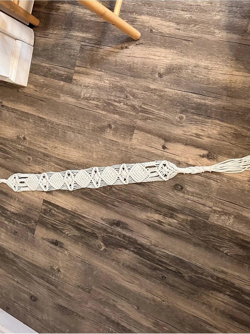 Boho‎ Macramé Belt in White